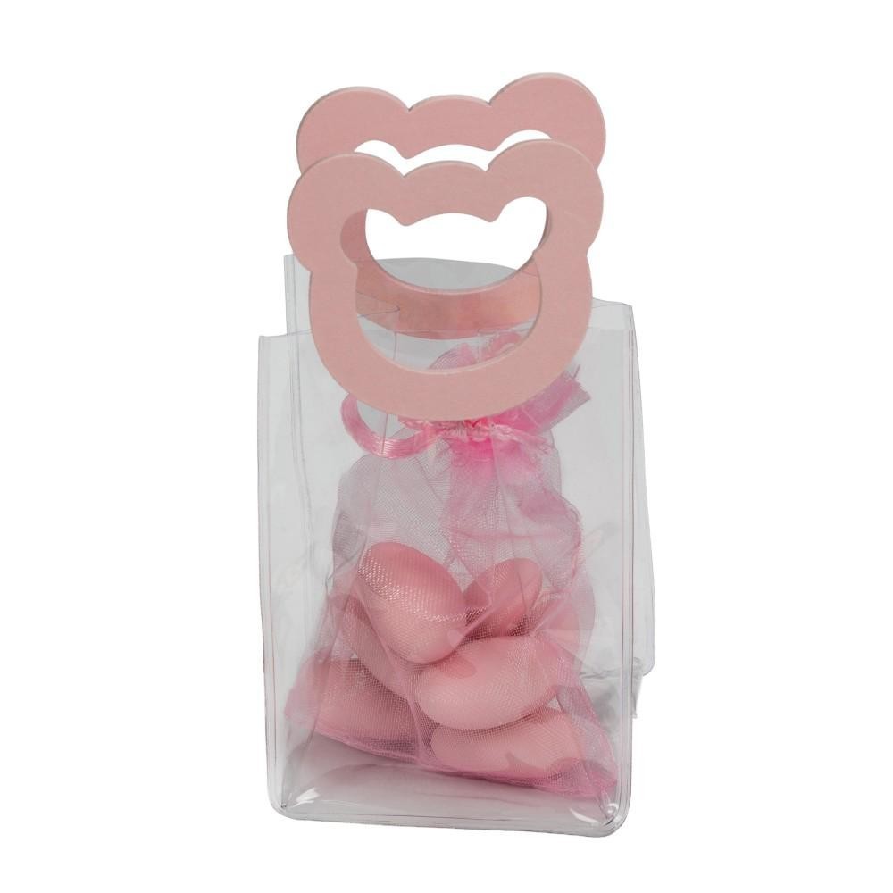 BORSETTA PVC MANICO ORSETTO CM6X8H ROSA